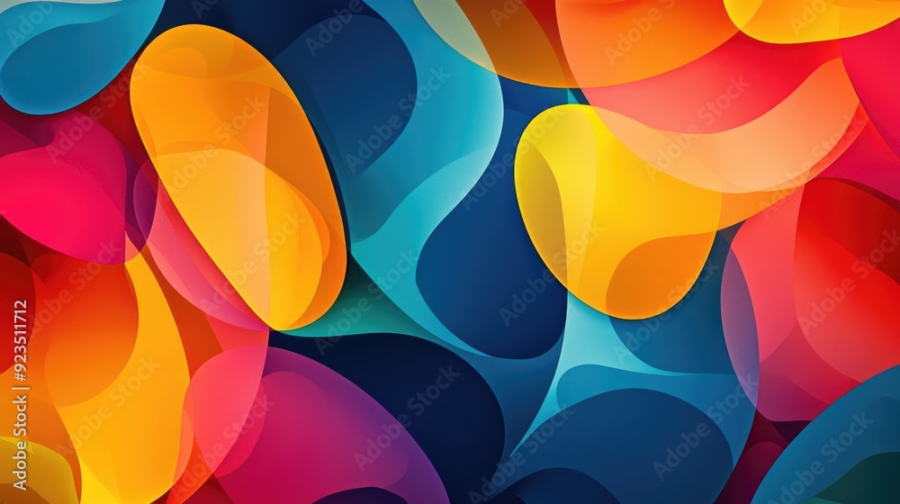 Vibrant Abstract Design with Overlapping Transparent Layers of Colorful Shapes Vibrant Abstract Design with Overlapping Transparent Layers of Colorful Shapes