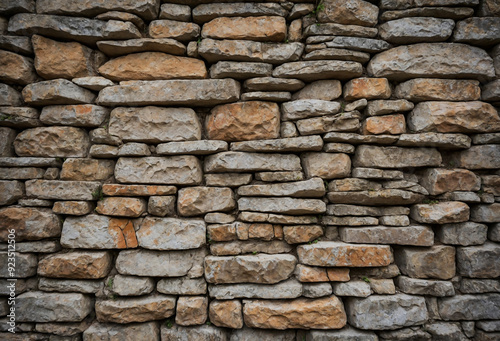 Stone wall background with rough, natural texture