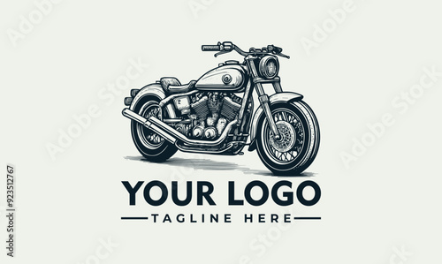 Vector logo motorcycle detailed drawing motorcycle detailed drawing suitable for motorcycle enthusiasts, tattoo designs, posters, and retrothemed projects. Classic and intricate design