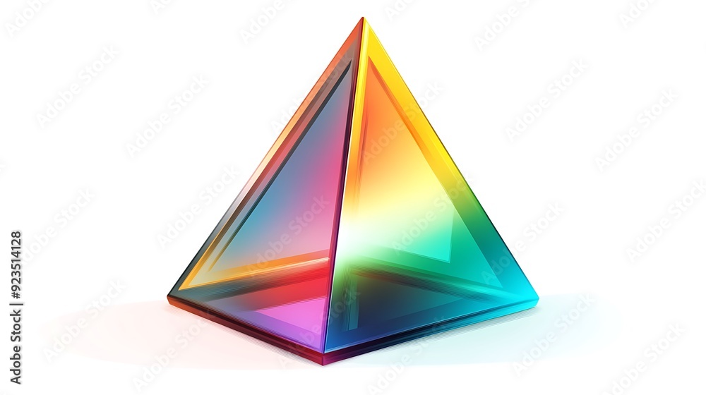 Vibrant Triangular Prism Rainbow Vector Illustration on White Background - High Resolution Detailed Design Vibrant Triangular Prism Rainbow Vector Illustration on White Background - High Resolution Detailed Design
