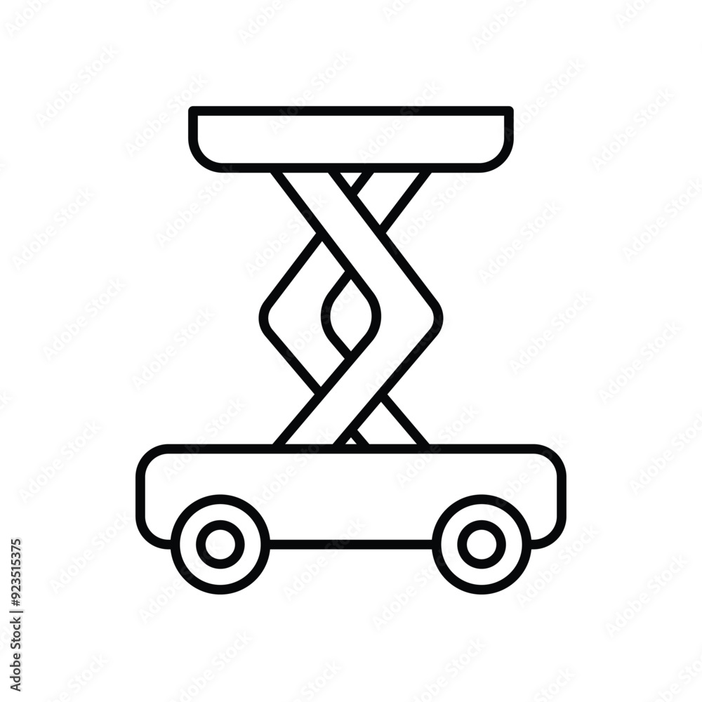 cherry picker lift line icon with white background vector stock illustration cherry picker lift line icon with white background vector stock illustration
