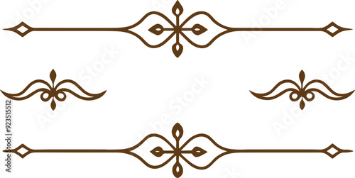 Dividers thin line elements set. Border underline for text page, book, invitation, wedding card, certificate, menu