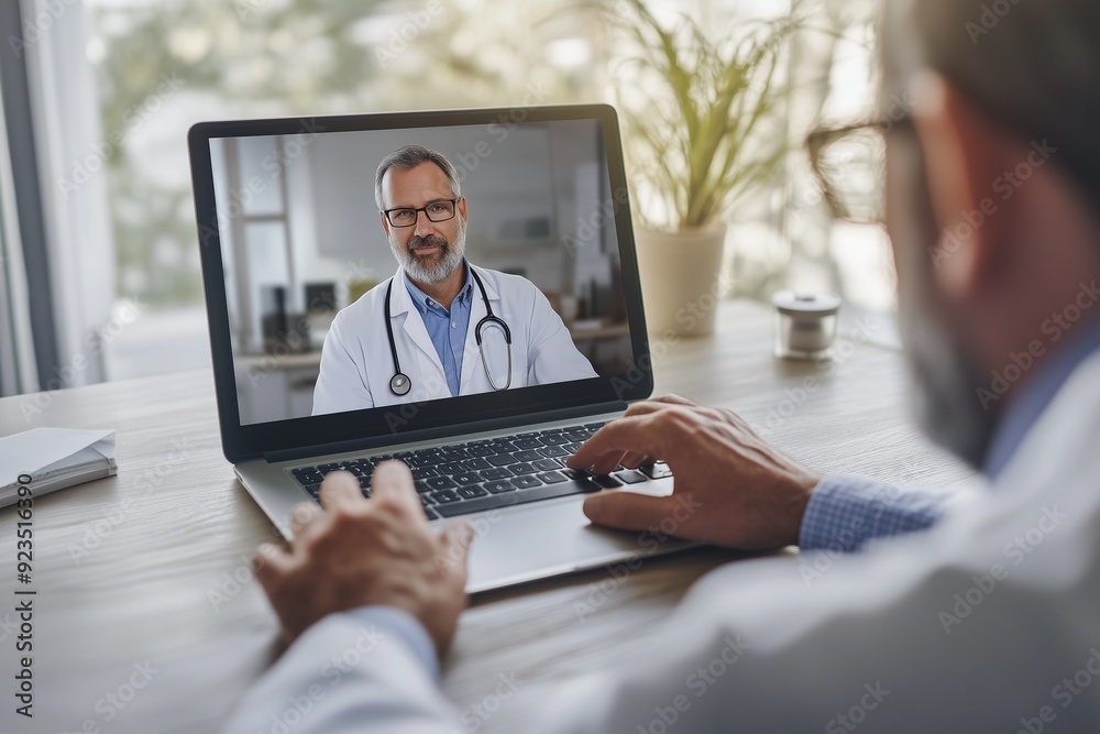 Doctor and Patient Having a Remote Video Consultation Doctor and Patient Having a Remote Video Consultation