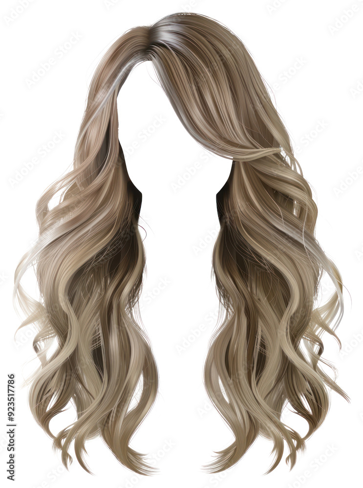 Naklejka premium PNG Wavy blonde hair extension