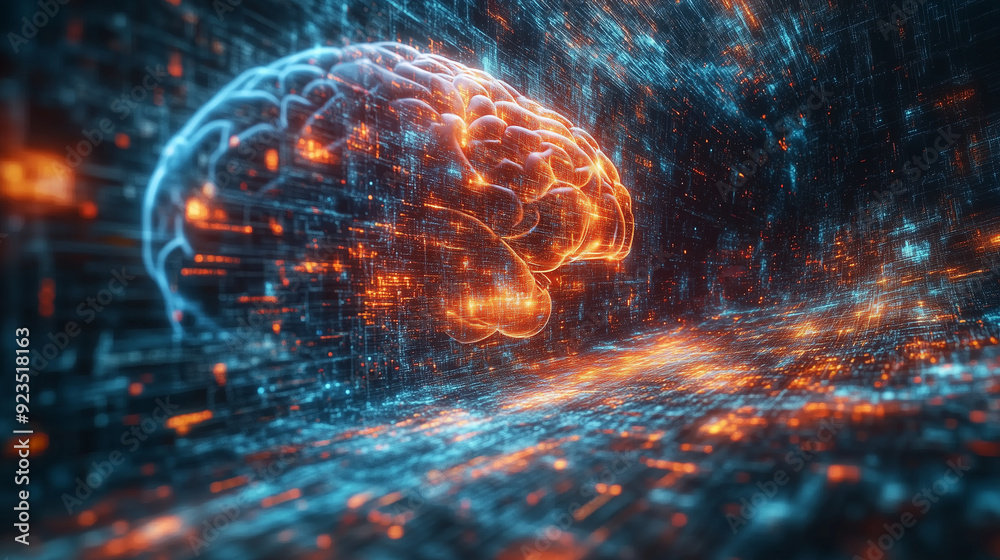 A human brain with a kaleidoscope of images and symbols, representing the multifaceted nature of ideas and thoughts. A human brain with a kaleidoscope of images and symbols, representing the multifaceted nature of ideas and thoughts.