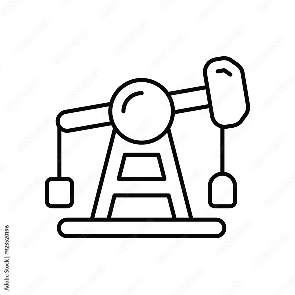 oil drilling machine line icon with white background vector stock illustration oil drilling machine line icon with white background vector stock illustration