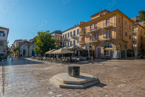 Fototapeta Naklejka Na Ścianę i Meble -  greece old capital nafplion streets shops churches castle and colorful houses quiet hours tourist destination