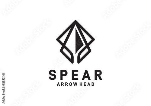 abstract spear head logo. adventure, hobby, camping, hunting symbol design inspiration