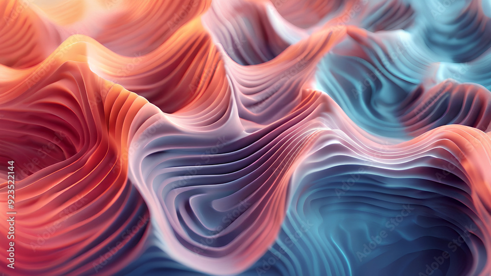 Obraz premium Vibrant Color Waves Cake - Bright and Colorful Dessert Design