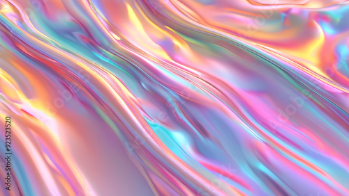 Abstract iridescent background design, 3D render