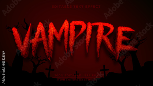 Halloween theme text effect. Vampire text style