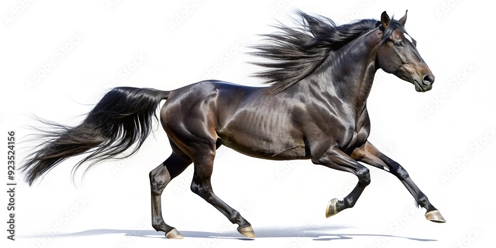 Horse, Arabian racehorse, horse, front view, highlighted on white, transparent background png Horse, Arabian racehorse, horse, front view, highlighted on white, transparent background png
