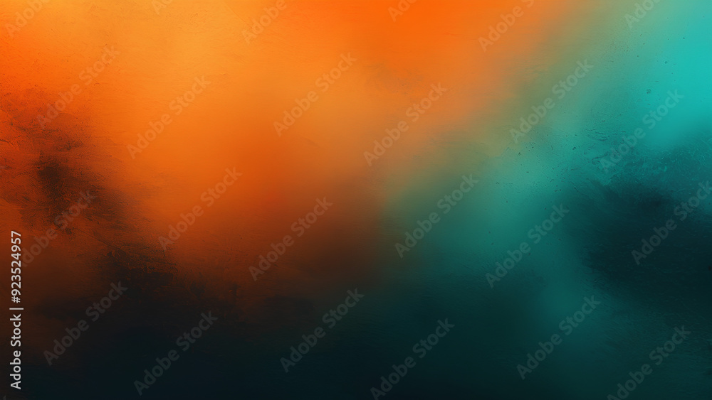 Naklejka premium Teal orange black color gradient background, grainy texture effect, poster banner landing page backdrop design