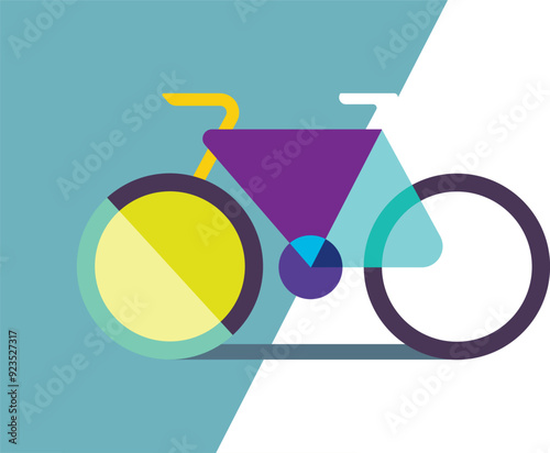 Abstract Geometric Shape Bicycle vector business card with the hipster style modern urban bike in the center of vector illustration. easy to edit illustration. Good for banners, posters, advertise photo