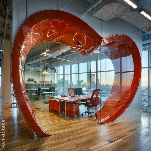 office shape of heart build photo