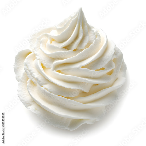 White Whipped cream isolated on white background