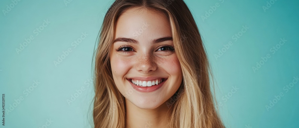 Close-up Portrait of a Smiling Woman with Blonde Hair Close-up Portrait of a Smiling Woman with Blonde Hair