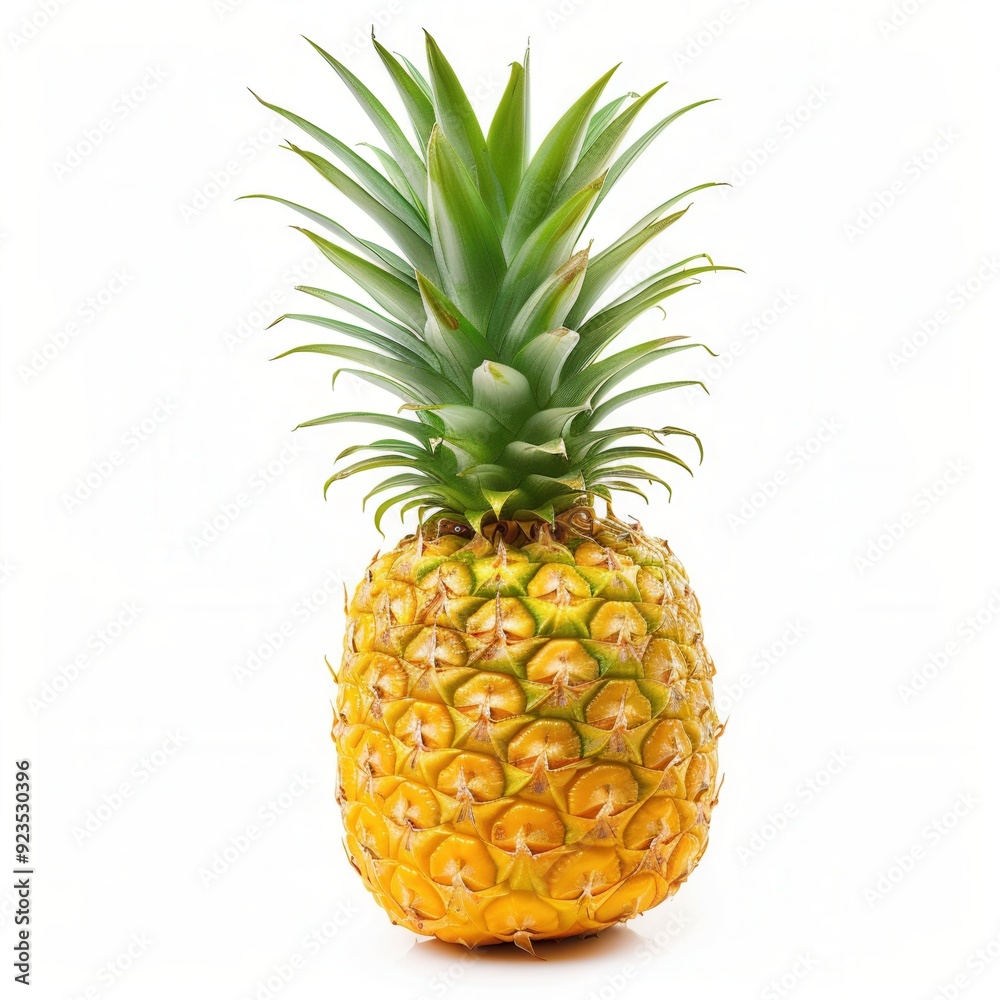Fresh pineapple over plain background