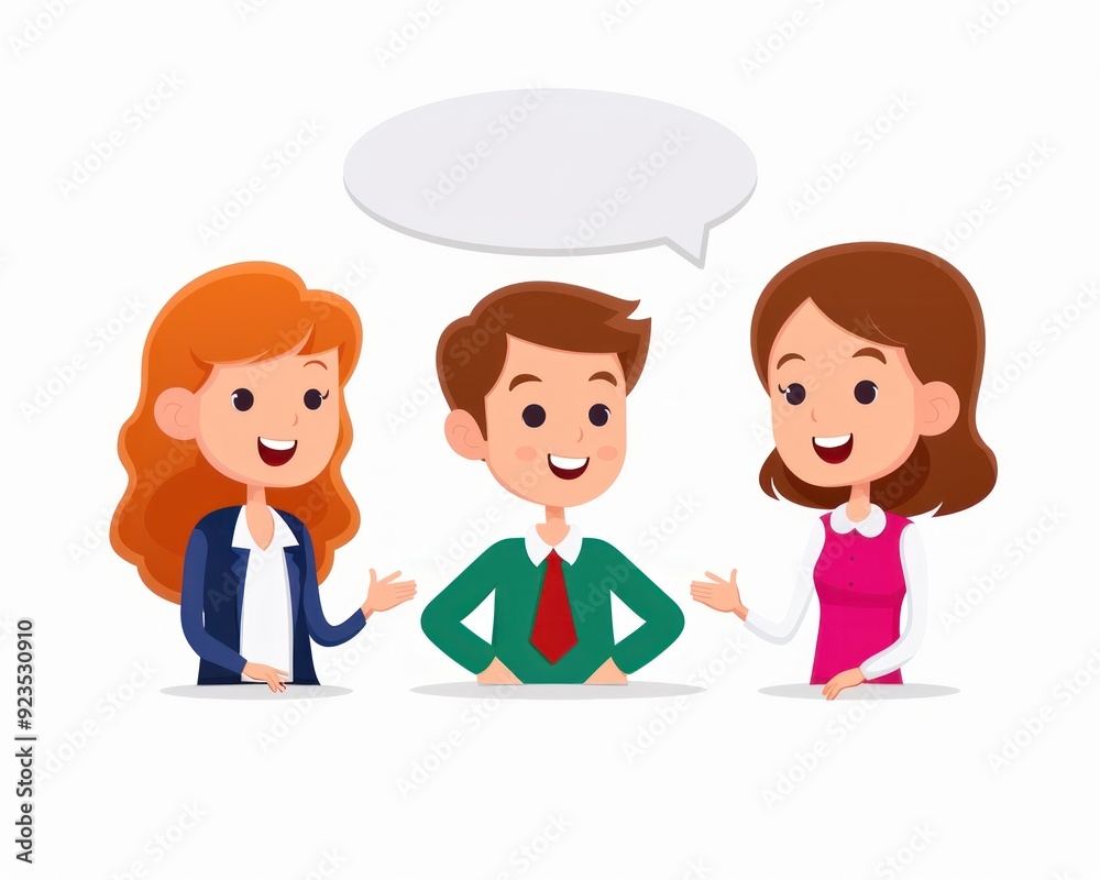 Group collaboration, exchanging insights, flat design illustration Group collaboration, exchanging insights, flat design illustration