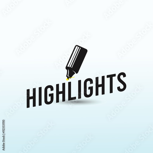 word Highlight vector logo design