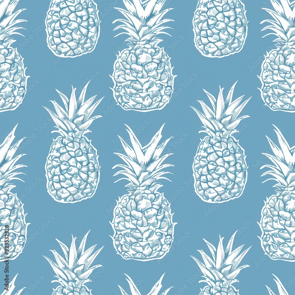 Seamless repetitive pattern of pine apple fruit for fabric. Seamless repetitive pattern of pine apple fruit for fabric.