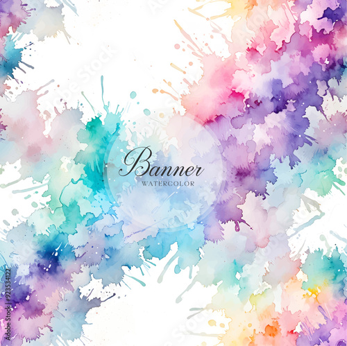 Colorful watercolor brush paint background	