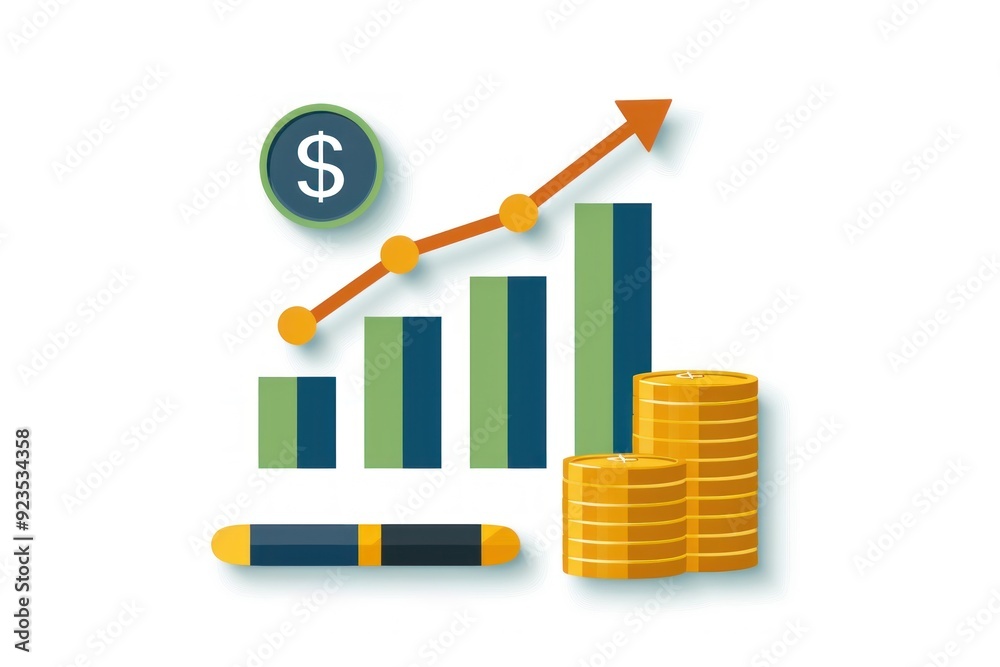 Income and expenses, digital account overview, flat design illustration