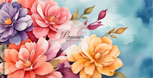 Vector Watercolor Floral Seamless Pattern Flower Spring Textile Texture Background