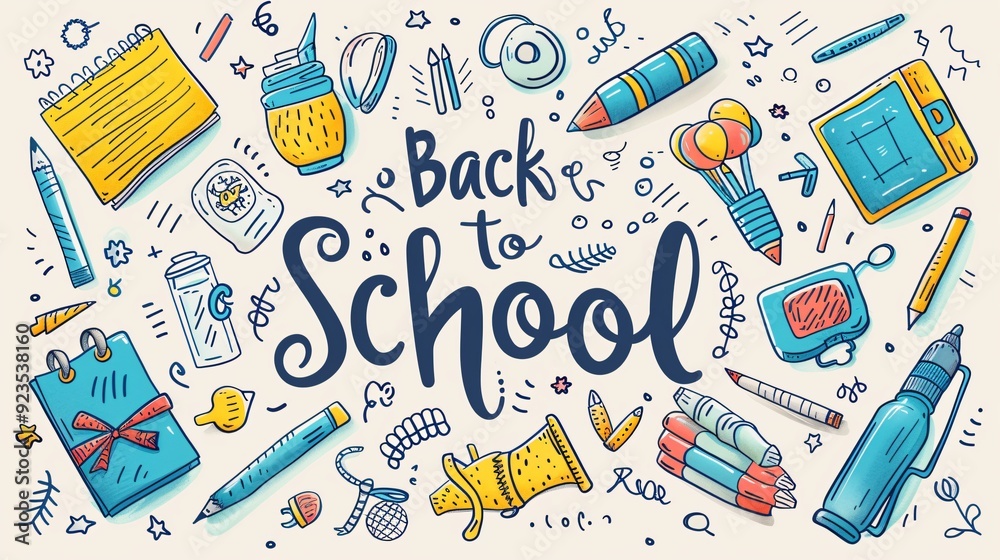 illustration of Back to school text background illustration of Back to school text background