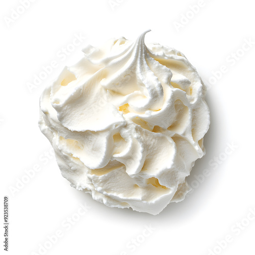 Whipped cream isolated on white background