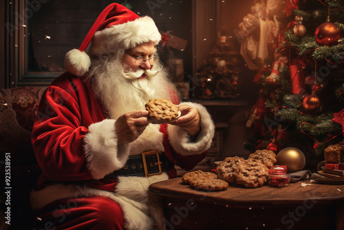 santa eating cookies