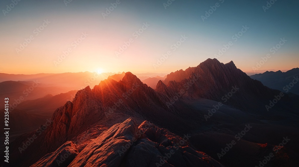 Fototapeta premium Mountain Range at Sunrise