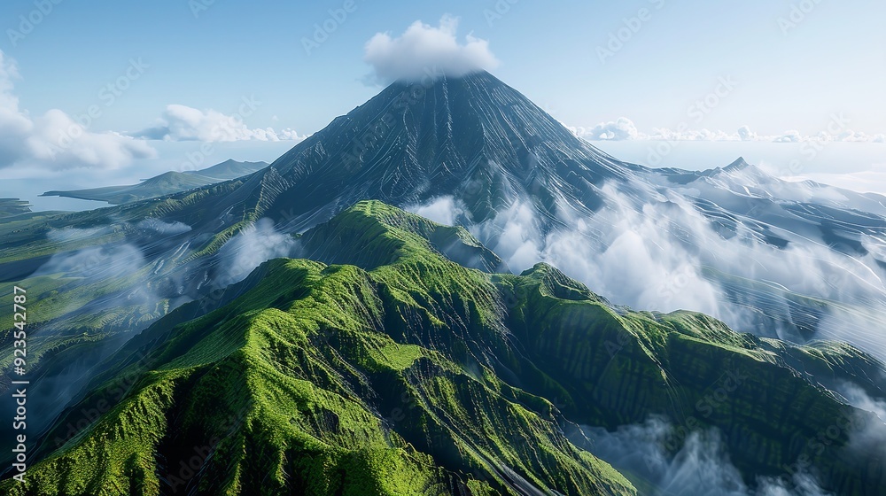 Fototapeta premium Mountain landscape Ponta Delgada island, Azores