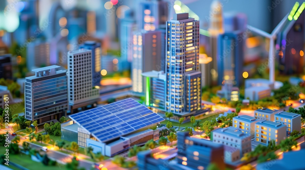 A smart city promotes energy-efficient buildings and renewables for sustainability and reduced carbon footprints. A smart city promotes energy-efficient buildings and renewables for sustainability and reduced carbon footprints.