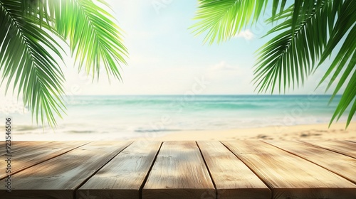 Serene Beach View with Palms