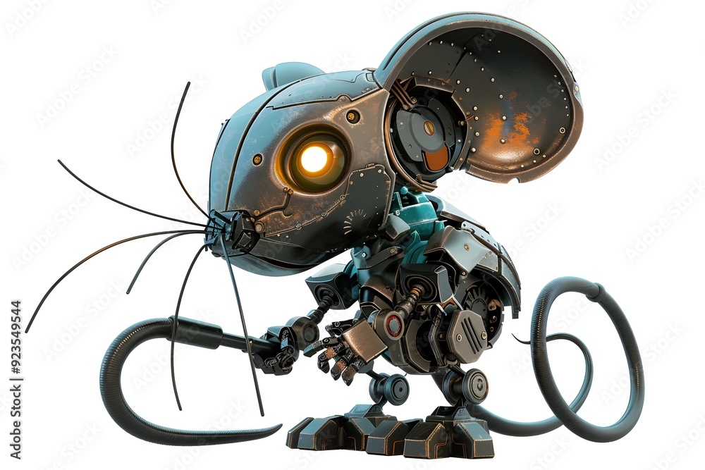 Cute 3D Cartoon Robot Mouse with Long Tail Cute 3D Cartoon Robot Mouse with Long Tail