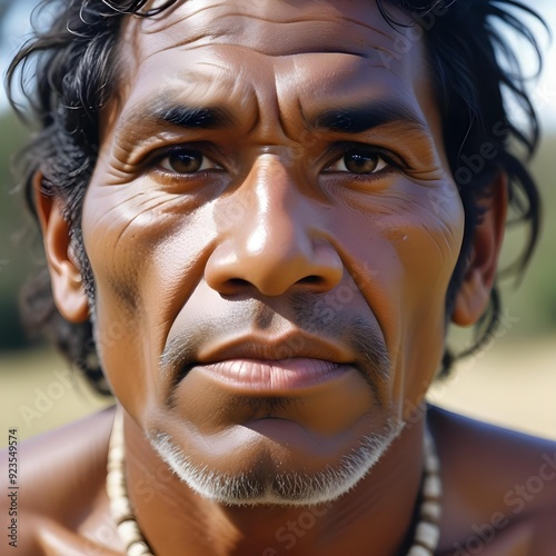 A close up of a middle aged Aboriginal man photo