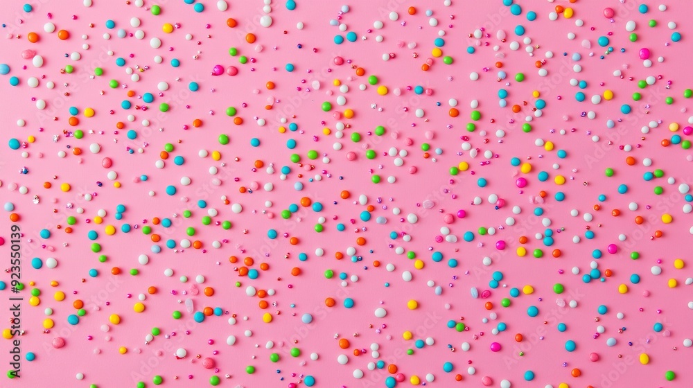 Colorful Sprinkles on Pink Background Colorful Sprinkles on Pink Background