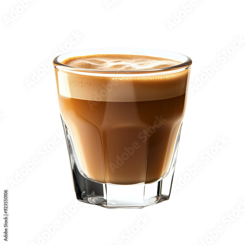 Cortado coffee in  cup isolated on transparent or white background

 photo