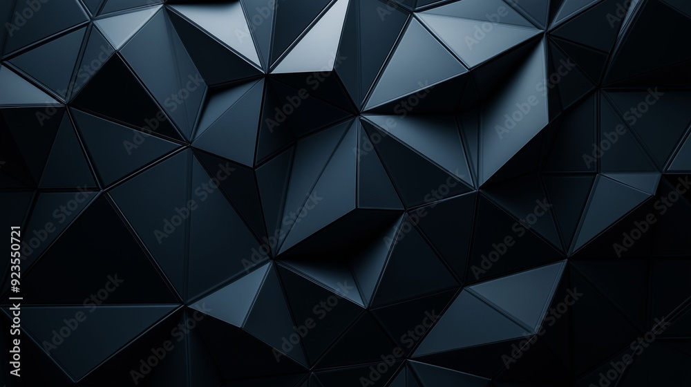 Obraz premium Geometric Abstract 3D Dark Polygonal Pattern.