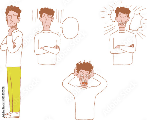 私服姿の男性セット2