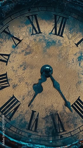 HD video of a spinning Old creepy rustic hand held clock coated in cob webs oh Halloween