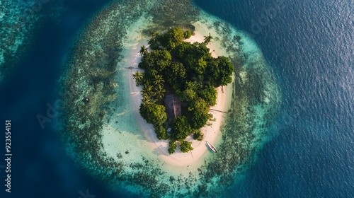 Aerial View of a Tropical Island Oasis