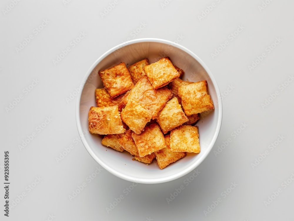 A bowl of crispy snacks arranged neatly for a snack time treat A bowl of crispy snacks arranged neatly for a snack time treat
