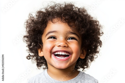 Laughing and smiling kid portrait on transparent background