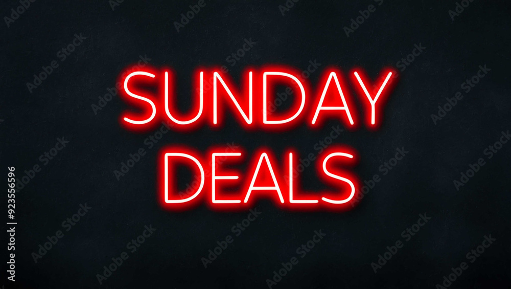 sunday deals red neon lettering on plain dark black background sunday deals red neon lettering on plain dark black background