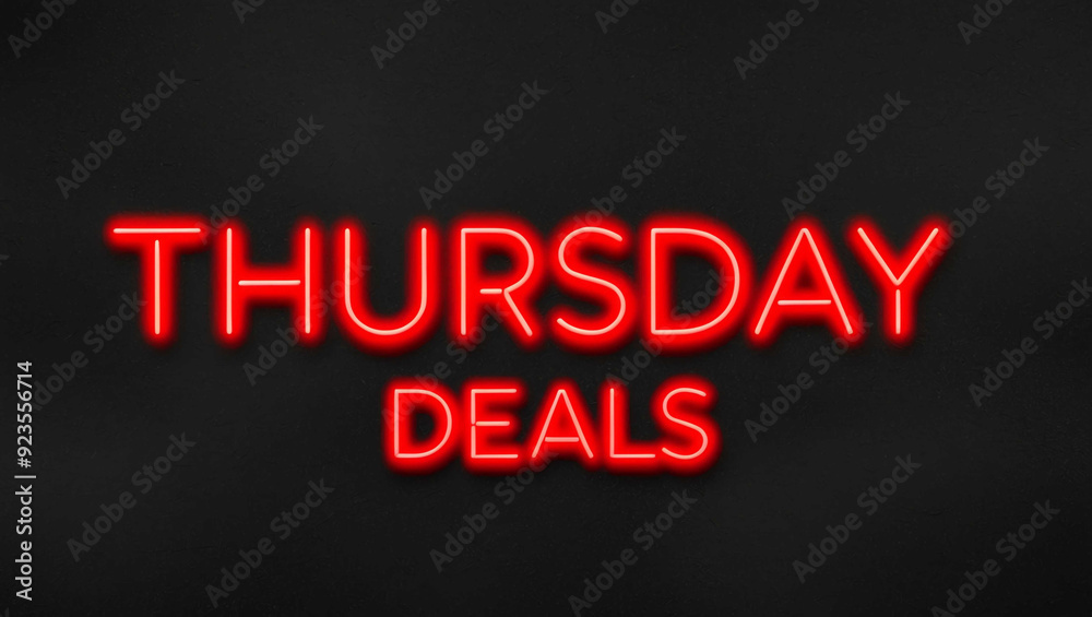 thursday deals red neon lettering on plain dark black background thursday deals red neon lettering on plain dark black background