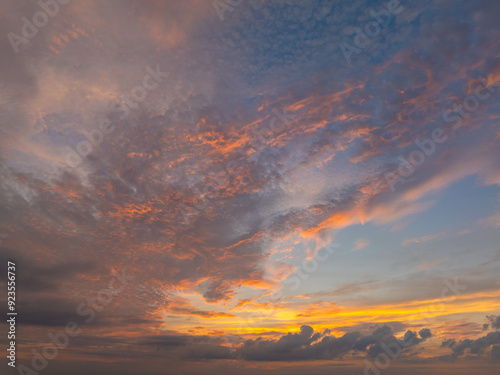 Beautiful sky scenery of Wuhan in summer