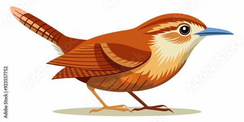 Tableau sur toile Vector South Carolina State Bird - The Carolina wren (Thryothorus ludovicianus)