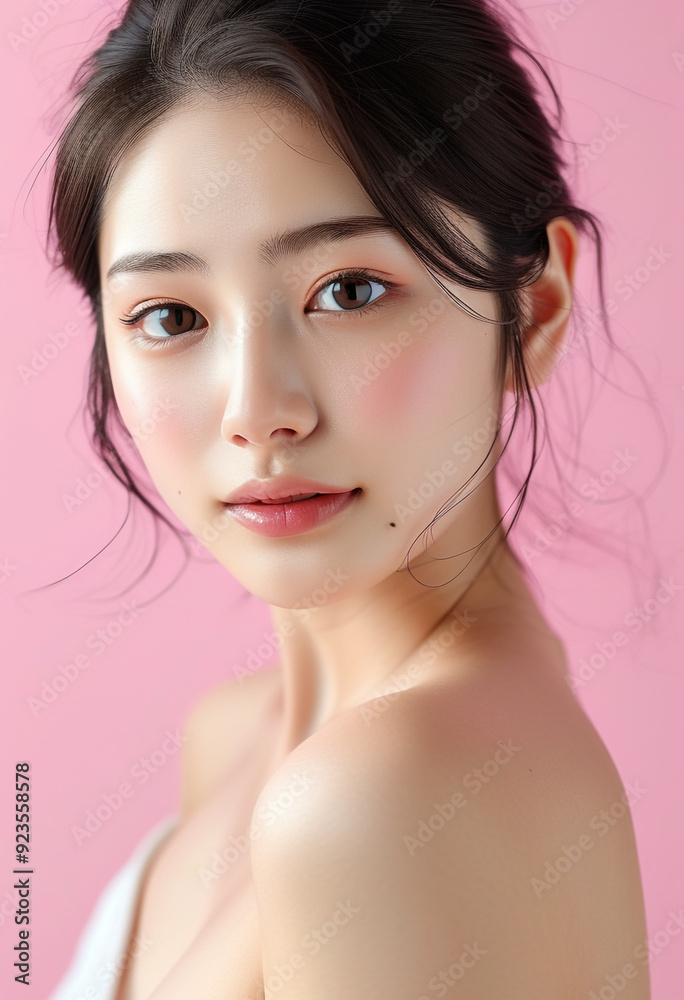 beautiful woman with white and smooth skin, suitable for beauty model advertisements